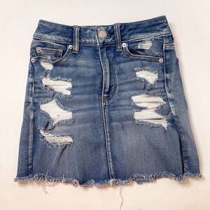 American Eagle Hi-Rise Denim Mini Skirt Size 00